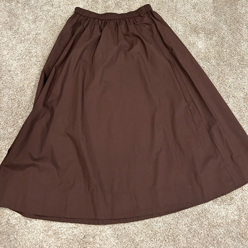LOFT Chocolate Poplin A-line Maxi